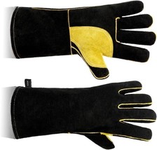 Cowhide gardening work gloves stab-proof dipped rubber wear-resistant planting - £31.31 GBP