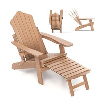 All-Weather HIPS Patio Adirondack Lounge Chair with Retractable Footrest - $195.00