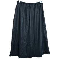 Warner&#39;s Vintage Skirt Slip ~ Sz L ~ Black ~ Knee Length ~ Lace Trim - £13.34 GBP