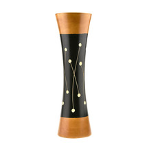 Floating Dandelion Spiritual Healing Brown and Black Mango Tree Wood Vase - £16.81 GBP