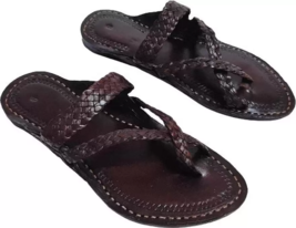 Mens Kolhapuri Soft Leather chappal Jesus Flat HT84 BOHO Sandals US size 7-12 - £28.94 GBP