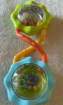 Bright Starts Blue Orange Green Hand Rattle Beads Toy - $4.41