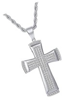 Men&#39;s Cross Necklace,Simple Jesus Christ Plain - £86.26 GBP