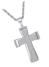 Men&#39;s Cross Necklace,Simple Jesus Christ Plain - £85.87 GBP