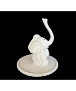 Cute vintage ceramic trunk up elephant ring holder catch tray  - $278.27 MXN