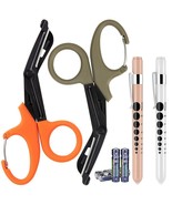 FITA Trauma Shears and Pen Lights - Medical LED Penlights 4-PACK NEW - £15.90 GBP