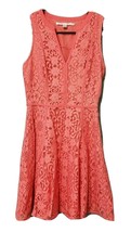 Coral/Pink Lace Cocktail Sleeveless Dress  V-Neckline SIZE 2   Lauren Co... - £19.77 GBP