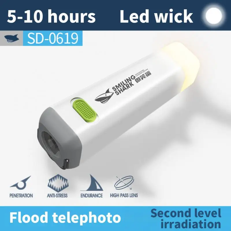 Mini High-brightness LED Flashlight SMILING SHARK Flashlight Outdoor Portable - £8.99 GBP+