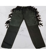 Vintage 90s Western Black Jeans w Fringe Sz 5 - $29.69