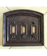 Vintage Resin Wood Paneling Triple Light Switch Rustic Wall Plate - £11.42 GBP