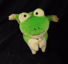 13&quot; Vintage 1996 Ty Pillow Pals Ribbit Green Frog Stuffed Animal Plush Toy Lovey - £14.87 GBP