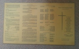 Vintage Bulah United Presbyterian Sunday Worship Bulletin 1968 Laminated - £13.58 GBP
