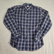 Sewn For J Crew Button Up Shirt Mens Size Large Blue Plaid Preppy Tartan Pocket - $19.94