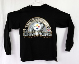 VINTAGE 2010 Reebok Pittsburgh Steelers AFC Champs Long Sleeve T-Shirt M... - $14.84