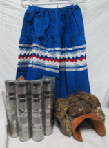 Native American Seminole Womens or Girls Blue Patchwork &amp; Ribbon Skirt S... - $89.09