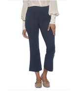 Felina Womens Pants Navy Blue Crop Kick Tummy Control Flare Stretch Pull-On - $42.99