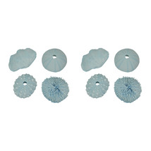 Set of 8 Pale Blue Resin Clam and Sea Urchin Shell Decorative Accent Figures - £28.77 GBP