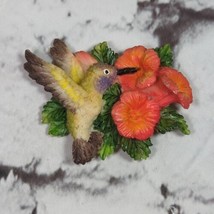 Resin Hummingbird With Flower Refrigerator  Fridge Magnet  - £7.75 GBP