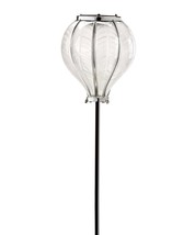 Balloon Solar Garden Stake Hot Air Style Whimsical Double Pronged White 26" High image 1