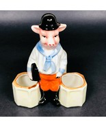 Art Deco Style Standing Schoolboy Pig Figurine Mustard Pot Salt Pepper G... - £43.83 GBP