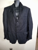 Ermenegildo Zegna Men&#39;s 3-Button Black Plaid Suit Blazer Wool EU 54 US 44 L&quot; - £58.96 GBP