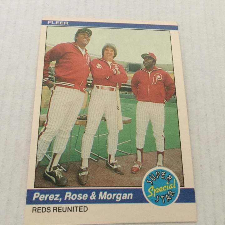 Primary image for 1984 Fleer Philadelphia Phillies Rose, Perez & Morgan Reunited Trading Card #636