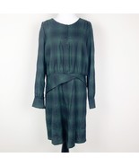 Cotelac Women Dress Plaid Green Size 1 Long Sleeve Button Round Neck Kne... - $725.88 MXN