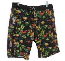  D C Men Board Shorts sz 32 swim trunk Hawaiian Tropical Parrot alcohol ... - £11.63 GBP