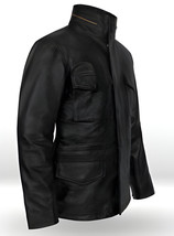 Mens Military Genuine Black Leather leder Jacket Biker Harley Vintage Moto - £116.11 GBP