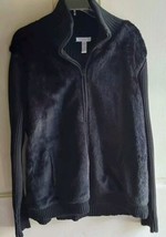 Charter Club Macys Faux Fur Wool Zip Up Jacket 2XL NWT Black - £32.07 GBP