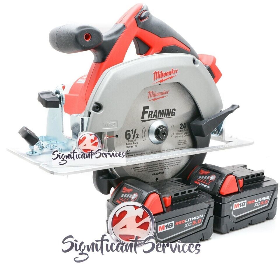 Milwaukee 2630-20 M18 18V Li-Ion 6-1/2&quot; Cordless Circular Saw 5.0 Ah Bat... - $225.99