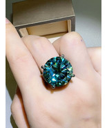 20 Carat Moissanite 925 Sterling Silver Ring - €562,90 EUR