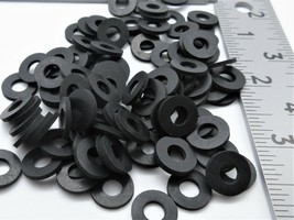 1/4&quot; ID Black Rubber Flat Washers  7 Sizes  1/16&quot; or 1/8&quot; Thick   25 per... - $11.11+