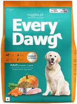 WIGGLES EveryDawg Dog Food Dry Adult, Chicken Rice &amp; Vegetables, 1kg - £28.64 GBP