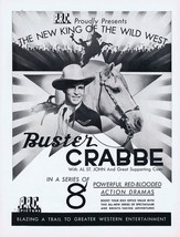 Buster Crabbe Westerns 1943 WWII Era ORIGINAL Vintage 9x12 Industry Ad  - £31.14 GBP