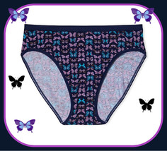 M L XL Navy Butterfly Stretch Cotton Victorias Secret HighLeg Waist Brief Panty - £8.78 GBP