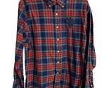 US Polo Assn Flannel Shirt Men&#39;s Size LL Sleeve Button Down Red Plaid Crest - £10.49 GBP