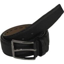 Men Genuine Leather Belt PIERO ROSSI Turkey Full Grain Hand Stitch 301 Black image 3