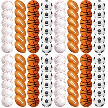 120 Pieces Small Sports Stress Balls Mini Foam Soccer Ball, Basketball, Football - £49.35 GBP