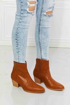 MMShoes Faux Leather Western Ankle Bootie Boots Orche Tan Color Watertower Town - £42.21 GBP