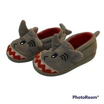 Wonder Nation Aline Shark 3D Slippers Toddler 5-6 Non Slip Embroidered Hard Sole - £7.76 GBP