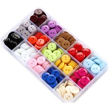 345Pcs 5/8 Inch(15Mm) Multi Colors Buttons 2 Holes Resin Button Assorted 15 Colo - £13.58 GBP