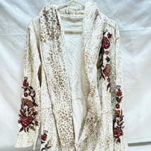 Karyn Seo Cardigan Jacket Embroidered Pockets Size 2X Handmade with Heart Soul - £44.98 GBP