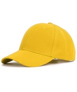 Yellow Baseball Caps Plain Hook Loop Strap Back Solid Blank Hat Polo Sty... - $14.99