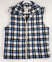 Gotcha Covered Vest Womens Small Blue White Plaid Western Vintage Made in USA - £29.42 GBP