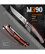 Bohler M390 Steel Blade Folding Pocket EDC Knife Ironwood Handle with Sh... - £105.09 GBP