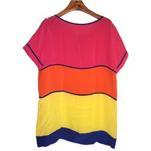 Women&#39;s 100% Silk Size M Short Sleeve Top T-Shirt SAG265 - £14.21 GBP