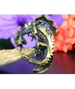 Vintage Winged Dragon Pendant Artisan Handcrafted Figural Brass Bronze - £71.73 GBP