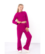 Tracksuit (girls) – Ribbed Knit, Cropped Top &amp; Wide Pants,, Any season, ... - $40.76