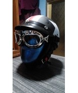 Half Face Motorcycle Helmet with Goggles &amp; Scarf Biker Scooter Classic P... - £60.73 GBP